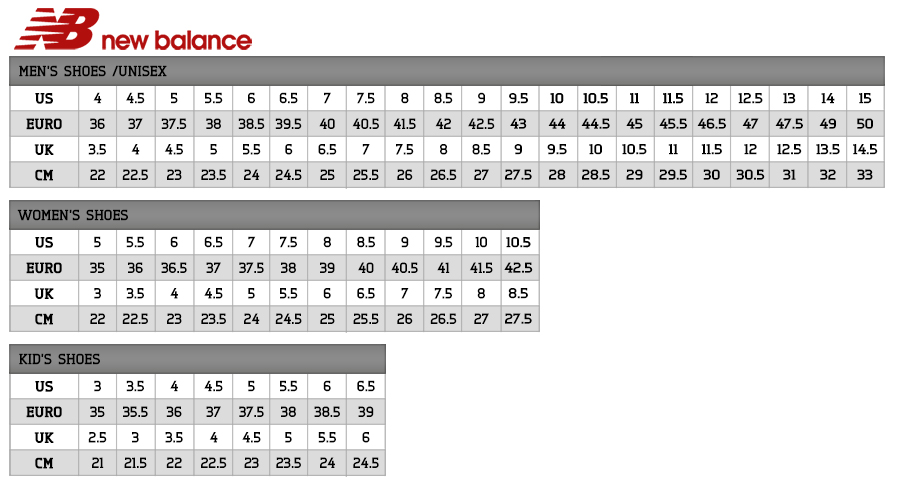 New Balance Sizes