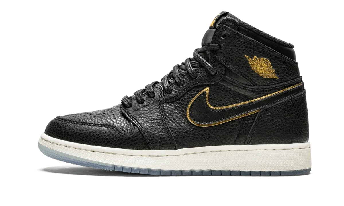 Air Jordan 1 Retro High OG GS "black gld lthr"