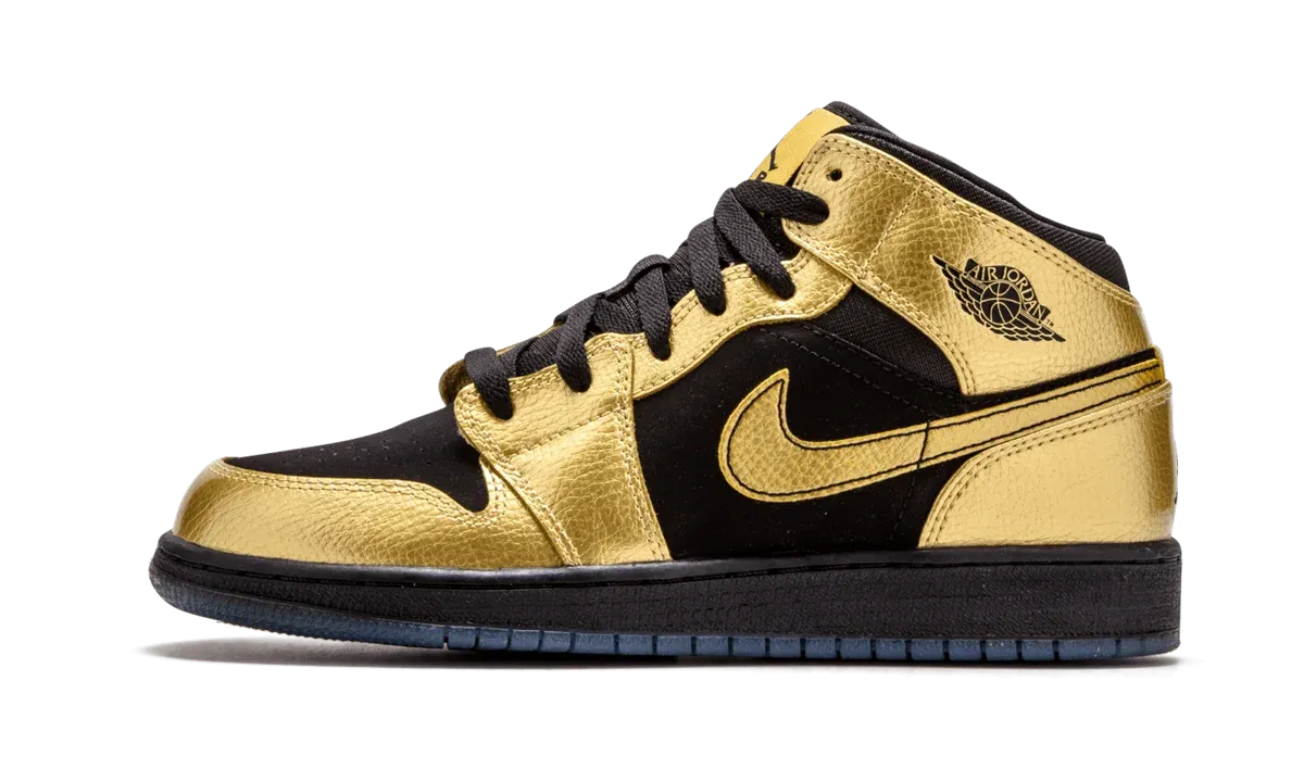 Air Jordan 1 Mid GS "Metallic Gold Coin" 555112 905