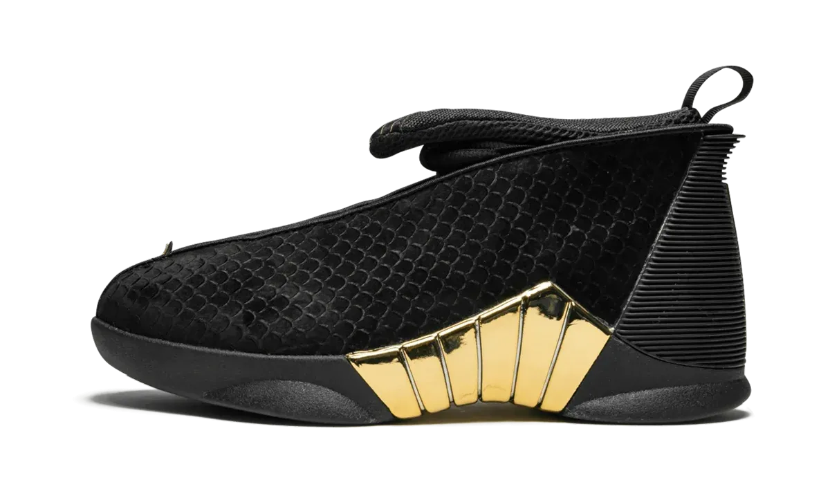 Air Jordan 15 Retro DB GS "BLACK WHITE - METALLIC GOLD"