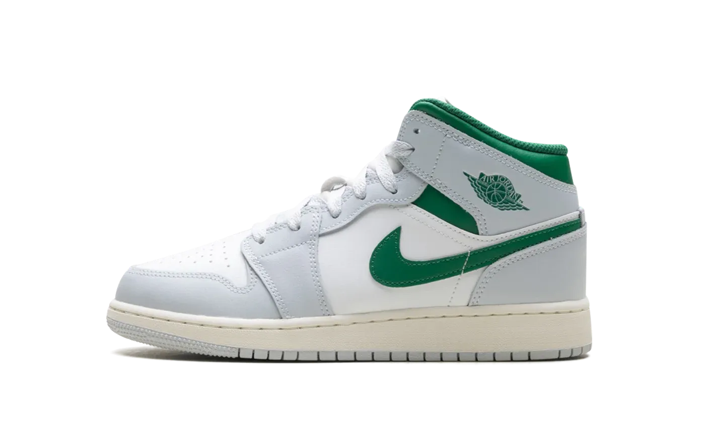 Jordan 1 Mid GS "White Pure Platinum Pine Green" DQ8423 142