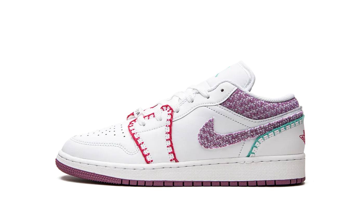 Jordan 1 Low GS "White Light Bordeuax"