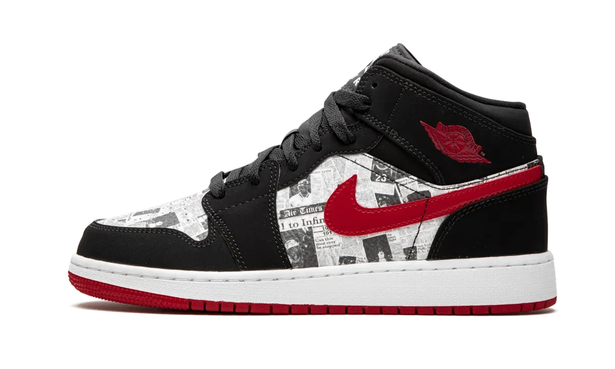 Air Jordan 1 MID SE GS "Newspaper" BQ6931 061