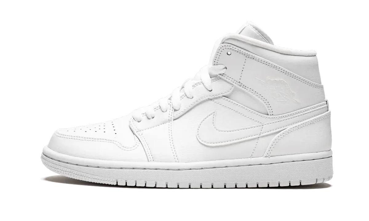 Air Jordan 1 Mid "Triple White" 554724 129