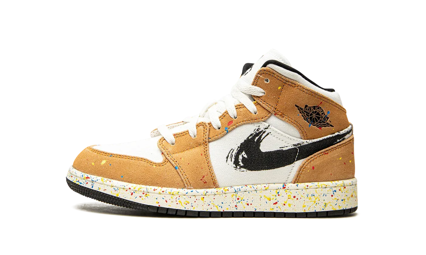 Air Jordan 1 Mid SE GS "Brushstroke" DA8006 100