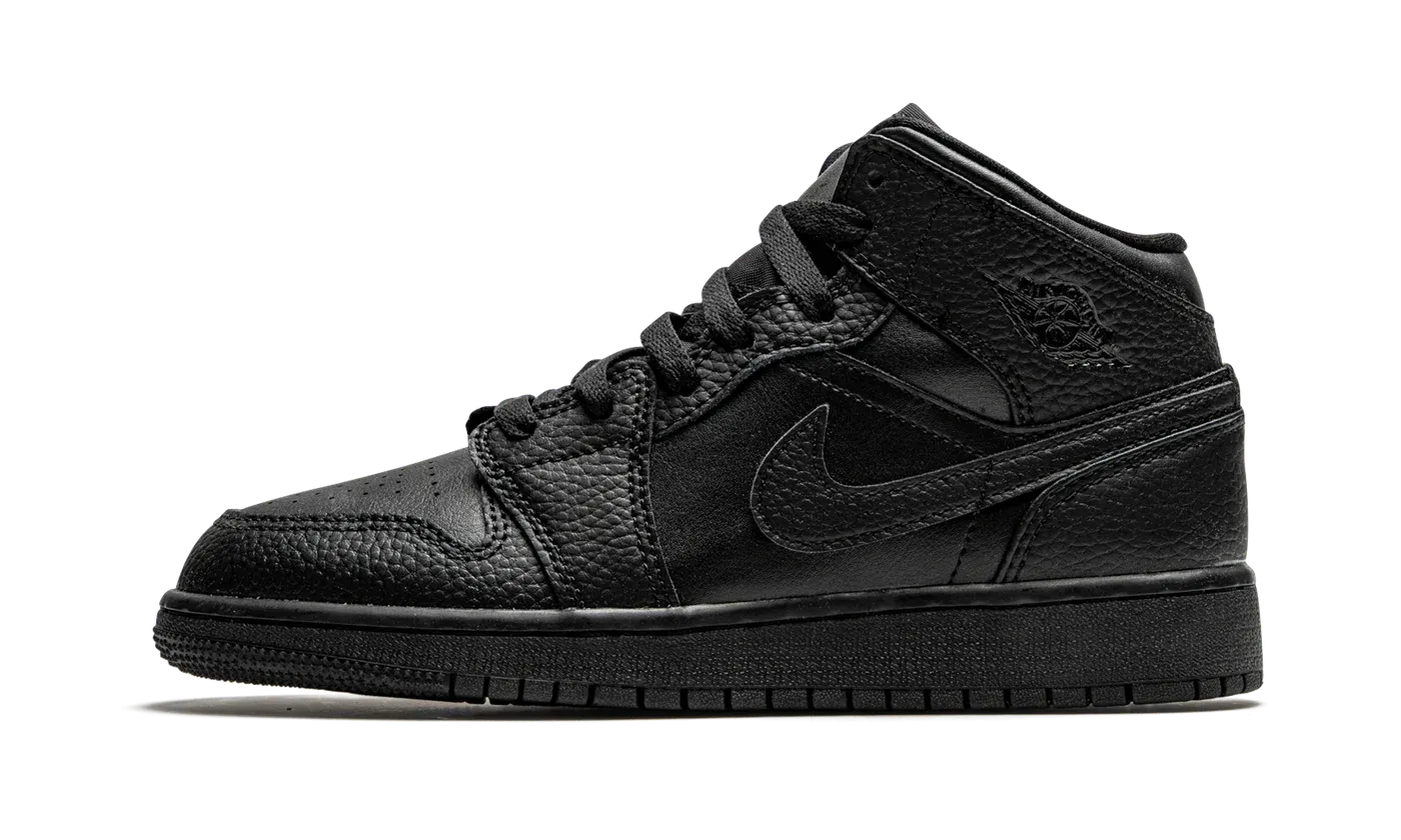 Air Jordan 1 Mid GS "Triple Black" 554725 091