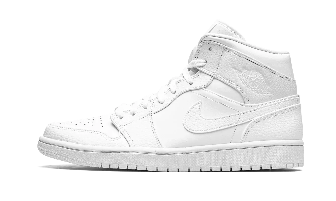 Air Jordan 1 Mid "Triple White" 554724 130