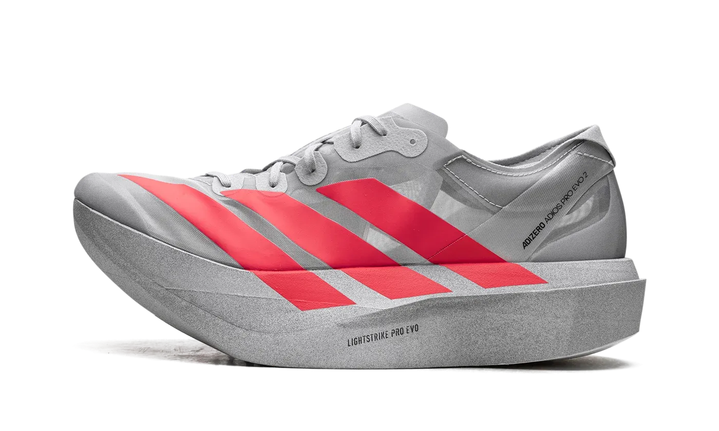 Adizero Adios Pro Evo 2 "Silver Metallic/Lucid Red/Grey Two" JR7259