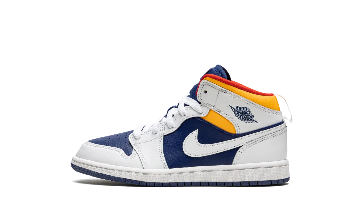 Jordan 1 Mid PS "hite Deep Royal Blue"