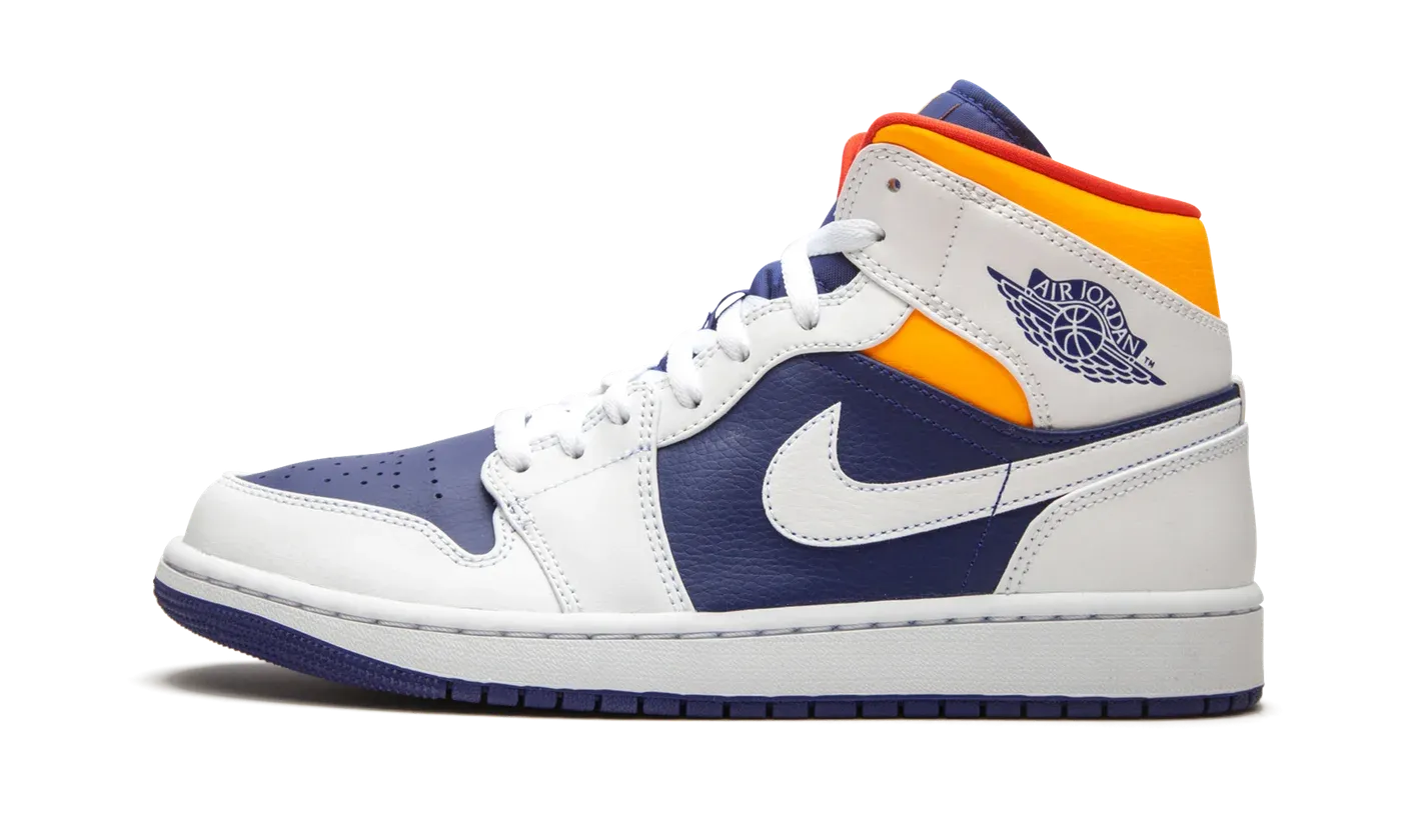 Air Jordan 1 Mid "Royal Blue / Laser Orange" 554724 131